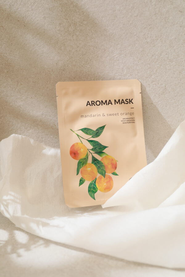 Aromaterapeutyczna maska w płachcie - Mandarynka i słodka pomarańcza